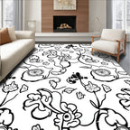 Whimsical Floral Vine Abstract Design Rug