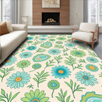 Retro Floral Daisy Pattern Design Rug