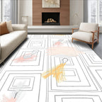 Modern Geometric Abstract Brushstrokes Rug