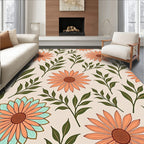 Floral And Leaf Pattern Design Rug