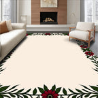 Red Floral Vine Patterned Rug
