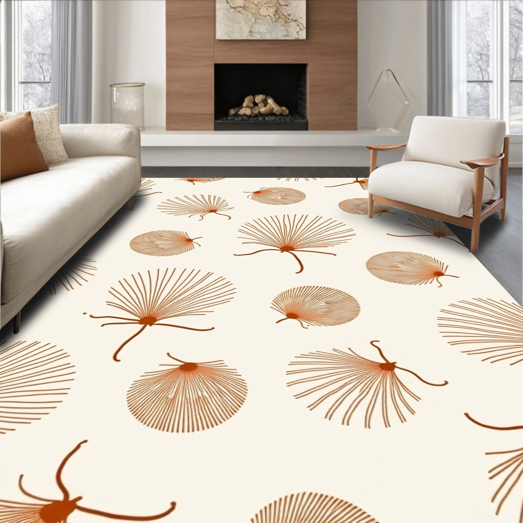 Minimalist Shell Fan Art Rug