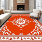 Ornate Floral Mandala Border Design Rug