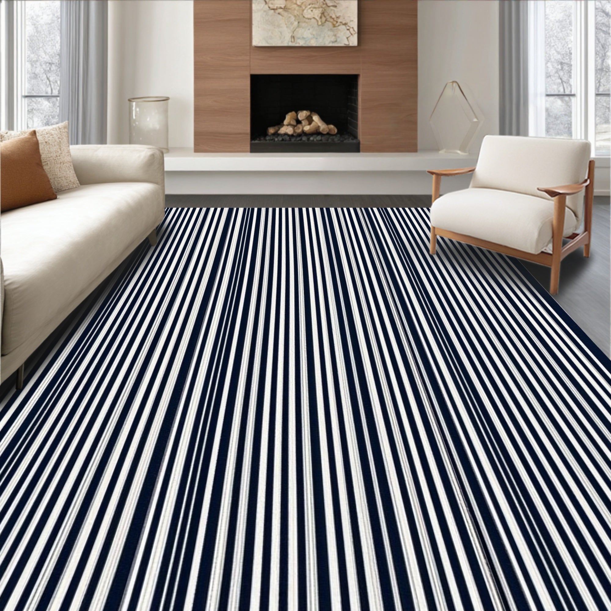 Vertical Stripe Classic Minimalist Rug