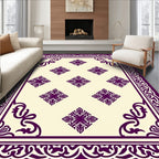 Intricate Diamond Floral Border Design Rug