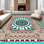 Bold Circular Medallion Pattern Rug