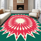 Radiant Sunburst Floral Pattern Rug