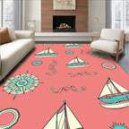 Nautical Sailing Theme Pattern Rug