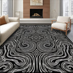 Monochromatic Swirls Pattern Rug