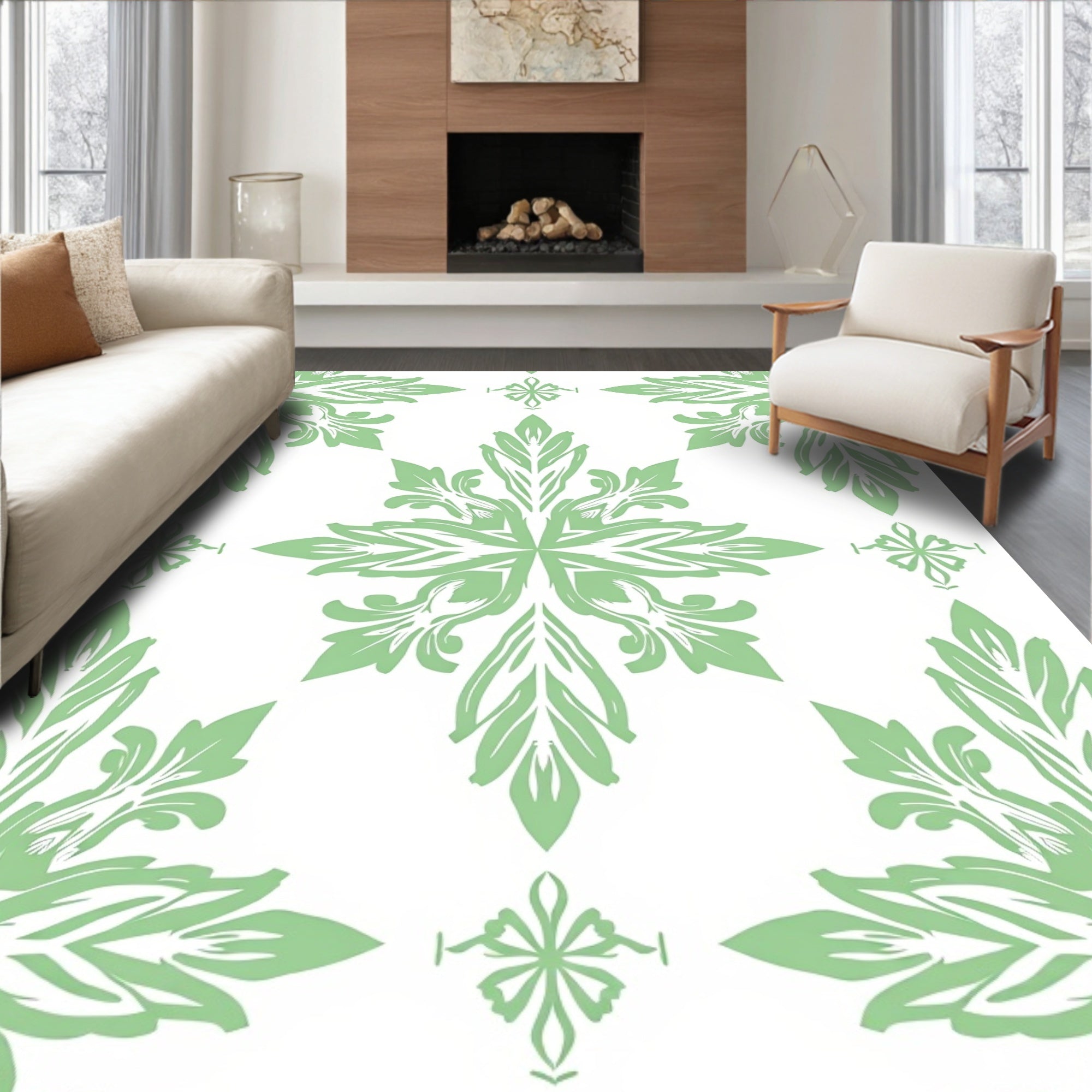 Classic Floral Swirl Pattern Rug