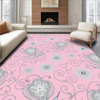 Whimsical Floral Swirl Pattern Rug