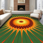 Vibrant Sunburst Geometric Pattern Rug