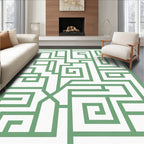 Green Maze Pattern Textile Design Rug
