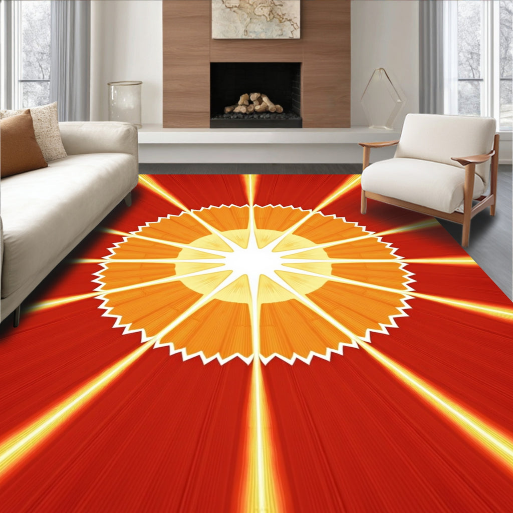 Radiant Sunburst Bursting Graphic Rug