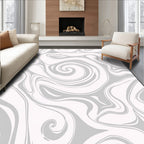 Abstract Gray Swirling Fluid Rug