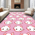 Cute Kawaii Cat Face Pattern Rug