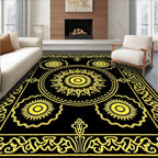 Bold Yellow Sunburst Patterned Rug