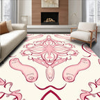 Pink Floral Symmetry Pattern Rug