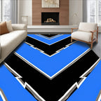 Bold Blue Chevron Pattern Rug