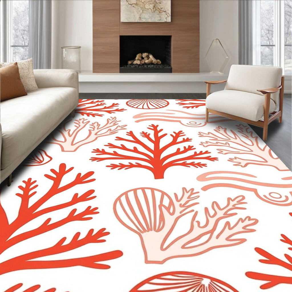 Coral Reef Abstract Pattern Rug