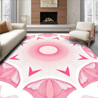 Pink Lotus Floral Kaleidoscope Rug
