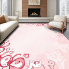 Whimsical Pink Abstract Swirls Rug