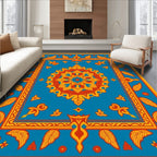 Vibrant Floral Medallion Pattern Rug