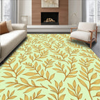 Golden Leaf Branch Pattern Rug