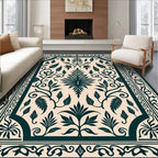 Classic Floral Swirl Silhouette Pattern Rug