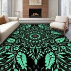 Floral Medallion Mint And Pink Rug