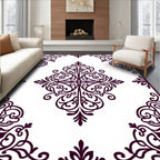 Ornate Corner Scrollwork Pattern Rug