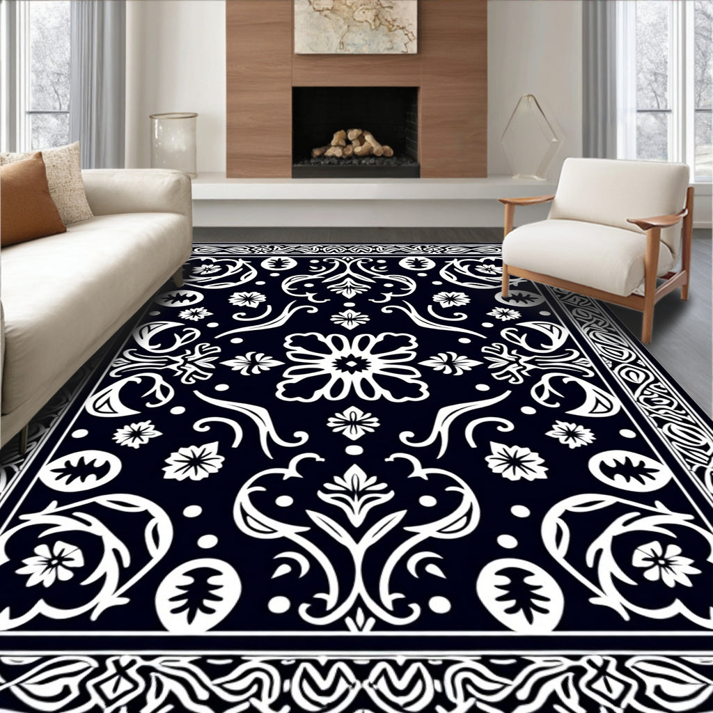 Classic Floral Scrollwork Pattern Rug