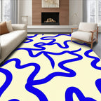 Bold Blue Wavy Pattern Rug