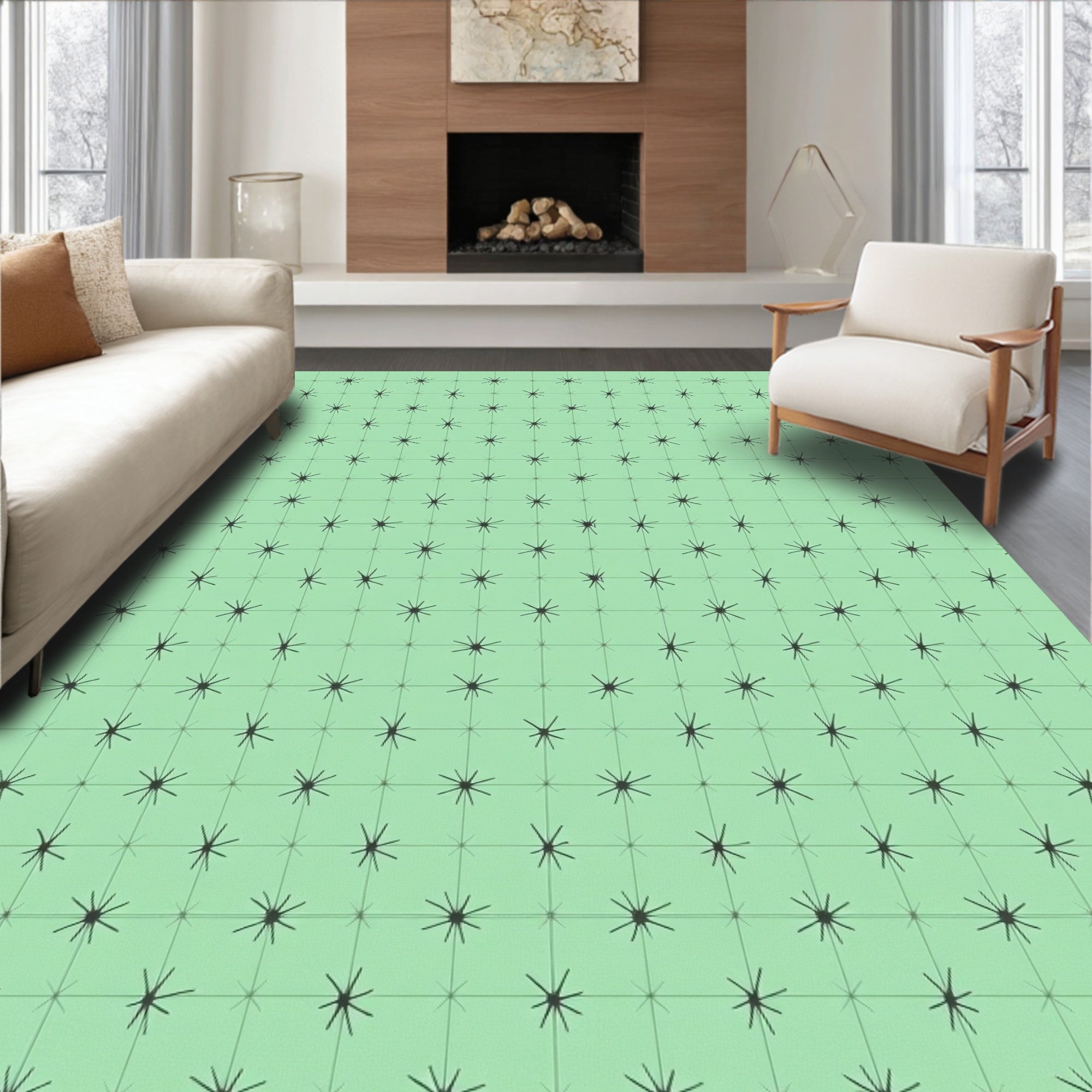 Star Burst Geometric Pattern Rug