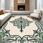 Art Nouveau Floral Geometric Pattern Rug