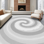 Grey Neutral Spiral Pattern Rug