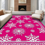 Bright Pink Snowflake Scatter Rug