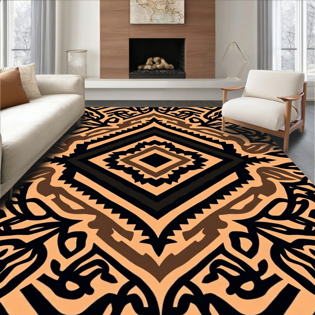 Bold Geometric Tribal Pattern Rug