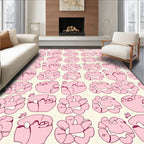 Cute Pink Floral Abstract Pattern Rug