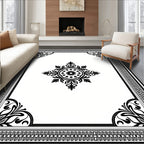 Ornate Floral Mandala Border Rug