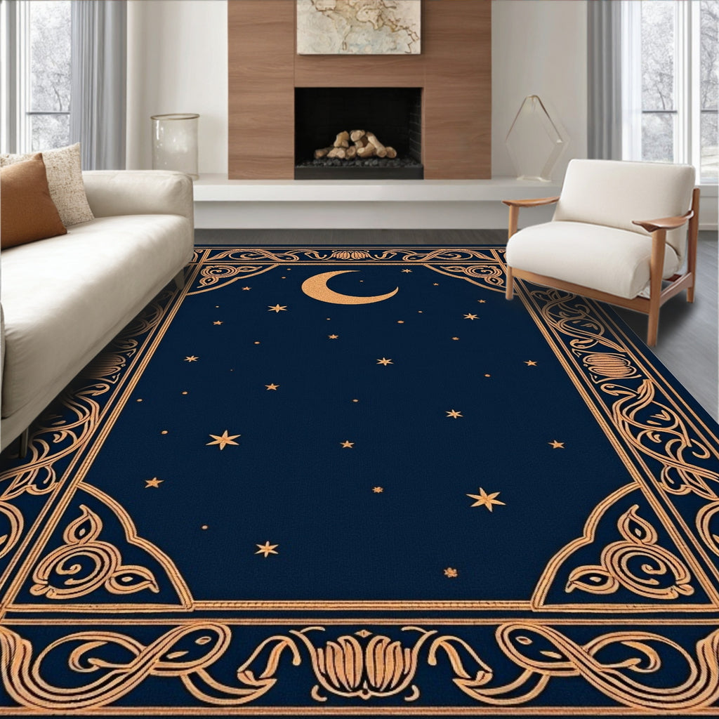 Celestial Moonlight Patterned Design Rug