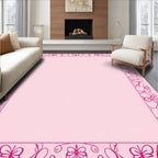 Pink Butterfly Bow Patterned Rug