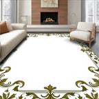 Ornate Floral Scroll Border Design Rug