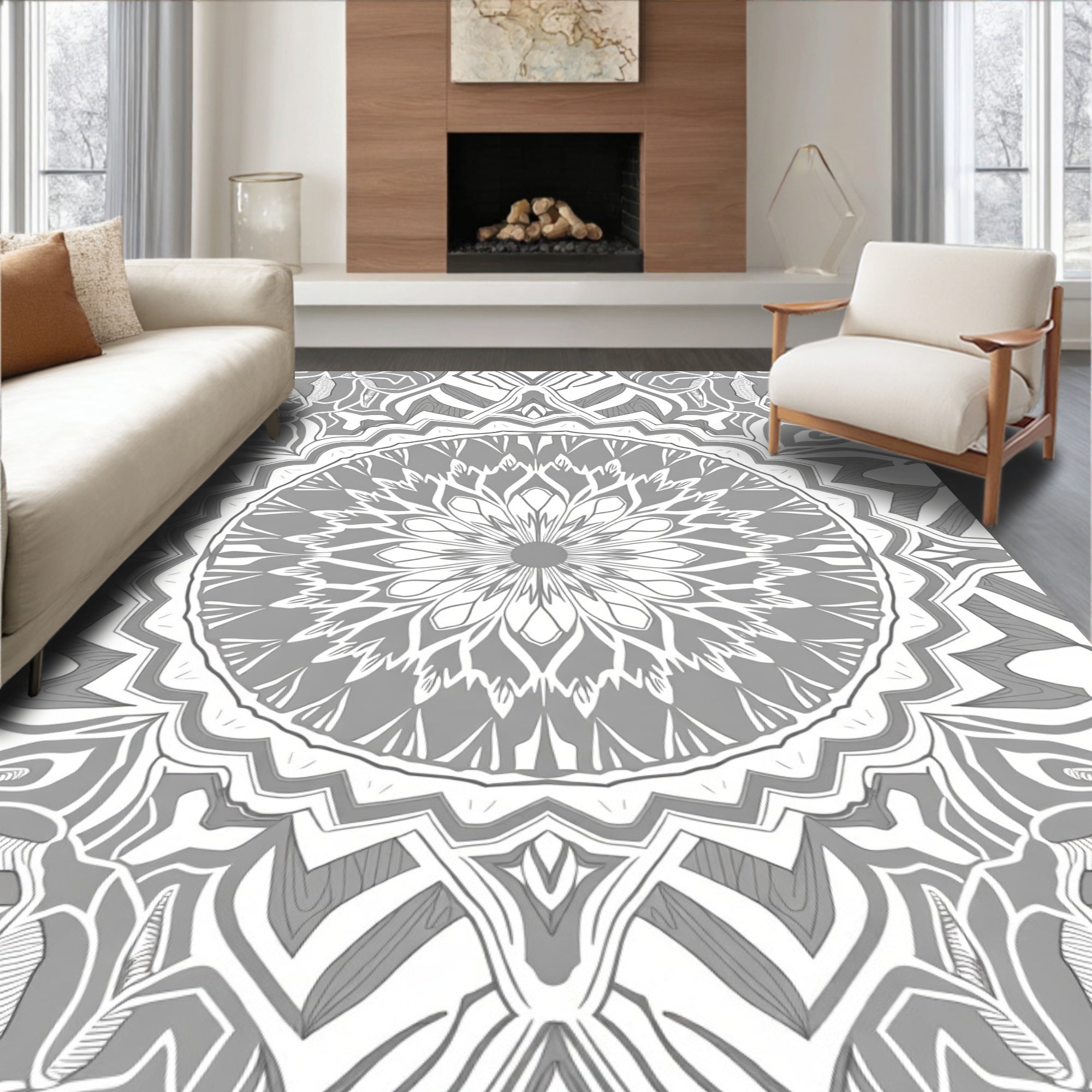 Intricate Mandala Pattern Rug