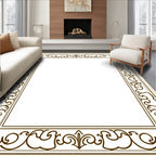 Vintage Scrollwork Elegant Border Design Rug