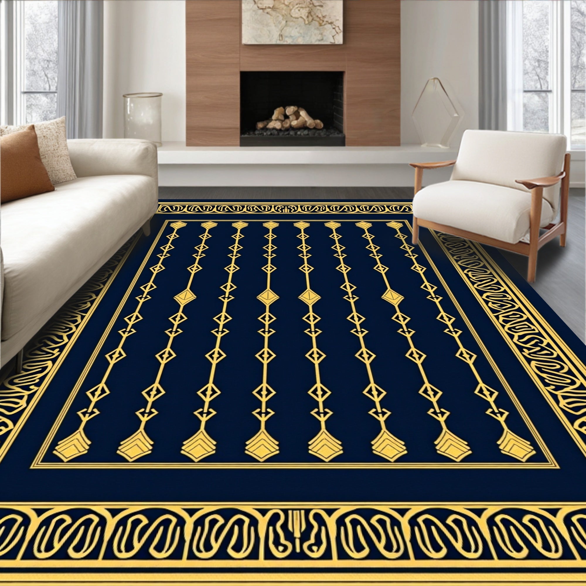 Art Deco Geometric Pattern Rug