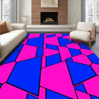 Pink Blue Geometric Tesselation Rug