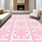 Pink Lattice Organic Pattern Rug