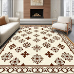 Classic Floral Motif Cream Rug