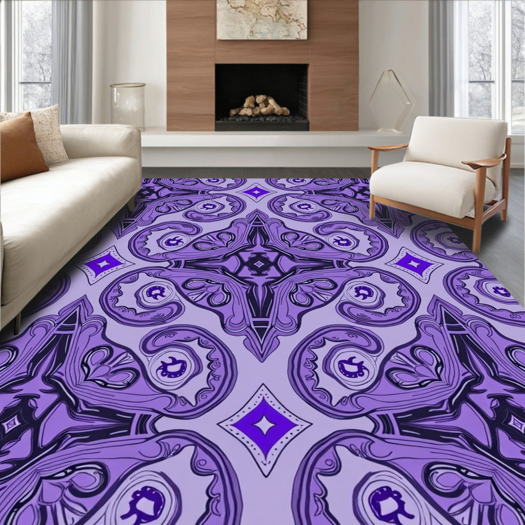 Purple Intricate Abstract Pattern Rug